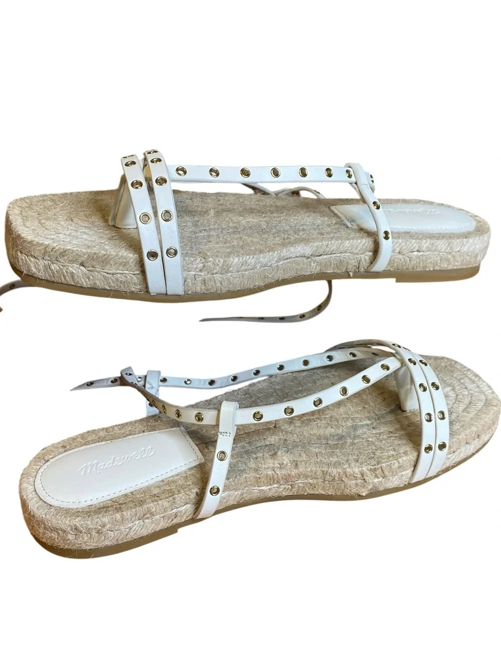 Madewell Mira White Espadrille Beachy Sandals Women’s Size 8